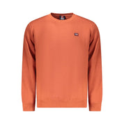 Orange Cotton Men Sweater