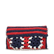 Multicolor Raffia Clutch Bag
