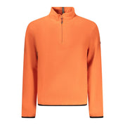 Orange Polyester Men Sweater