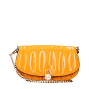 Orange Leather Crossbody Bag