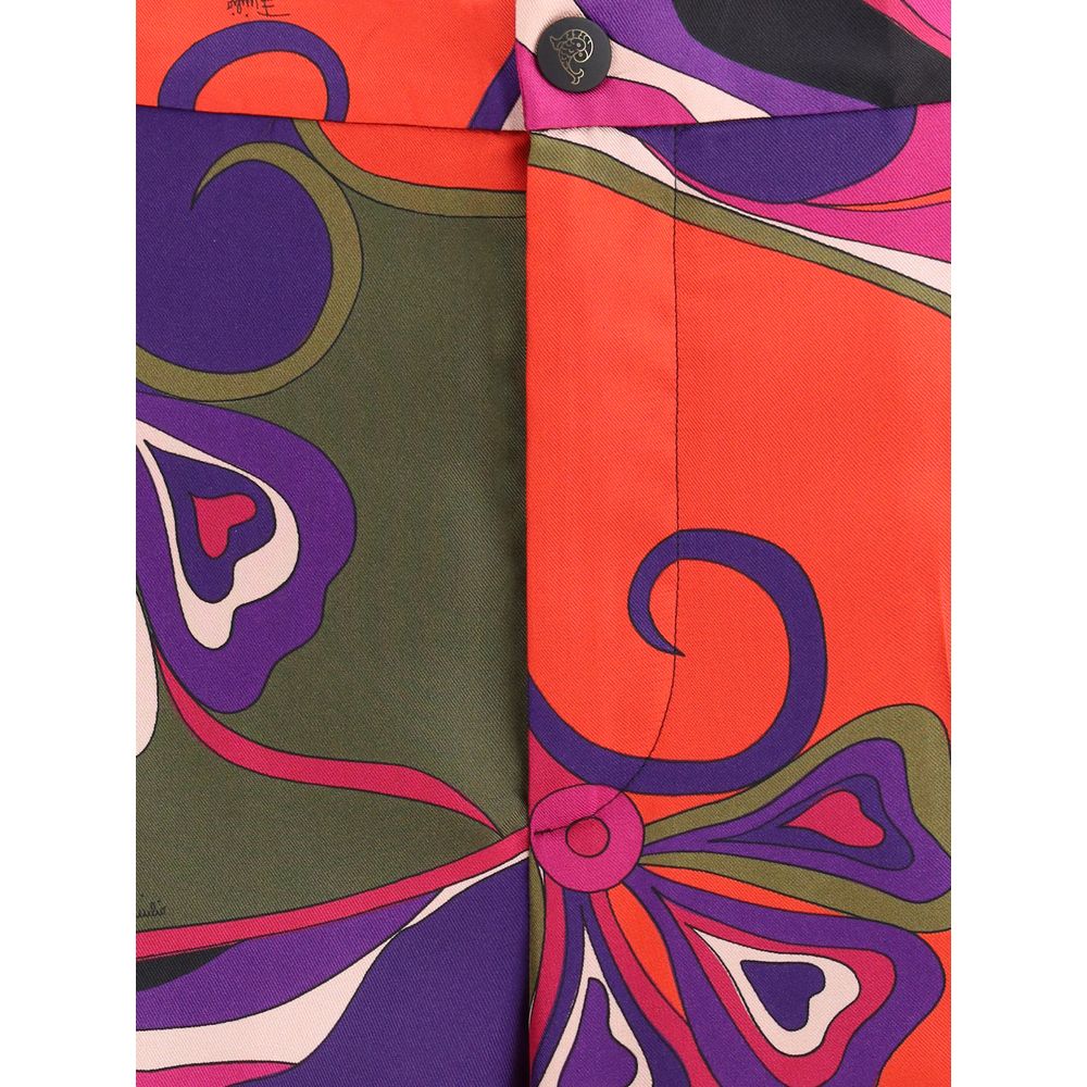 Multicolor Silk Casual Pants