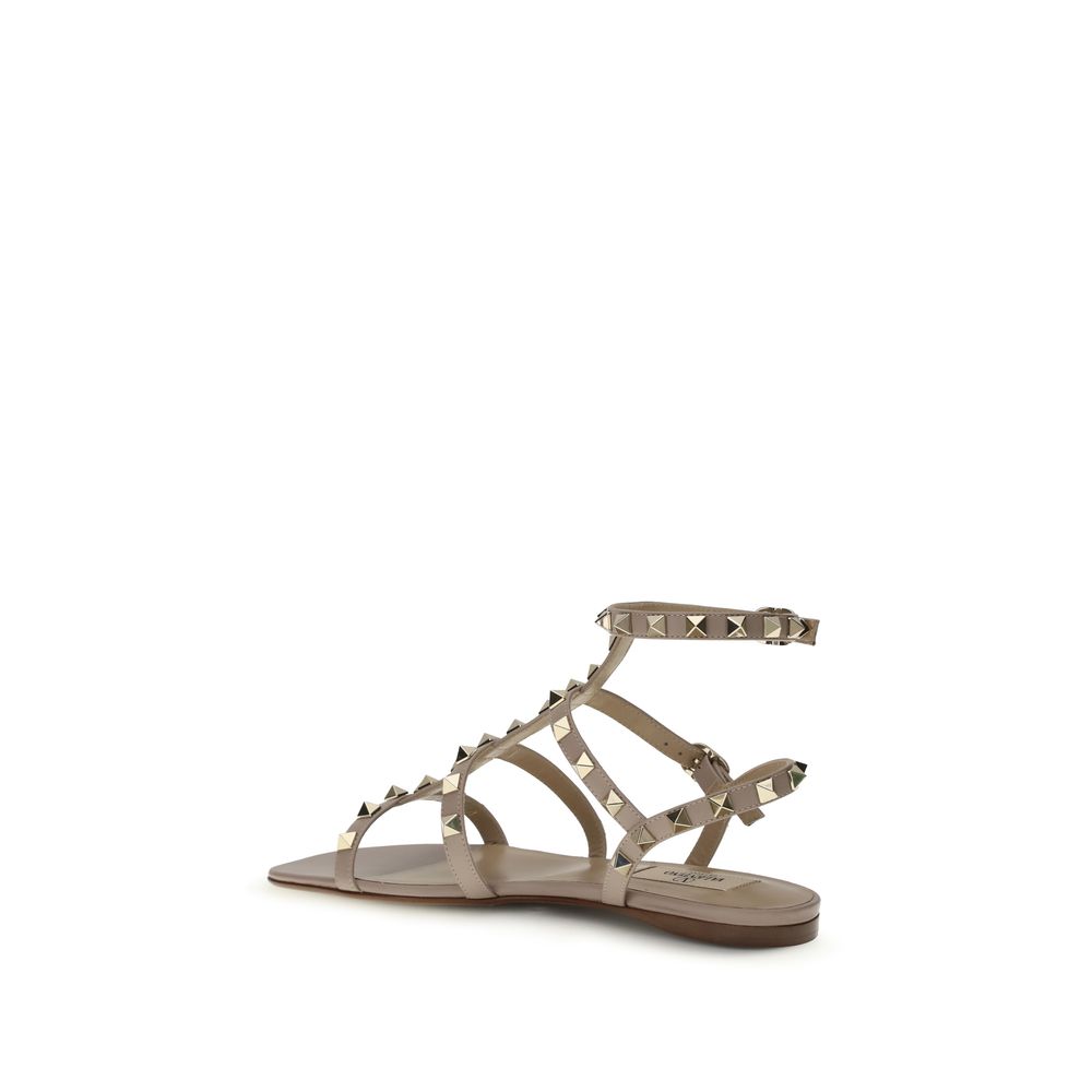 Beige Calf Leather Bos Taurus Sandals