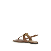 Brown Calf Leather Bos Taurus Flat Sandals