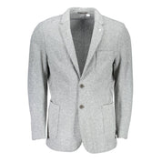 Gray Polyester And Wool Blazer