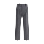 Gray Fleece Wool Dress Pants