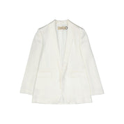 White Polyester Jackets And Coat