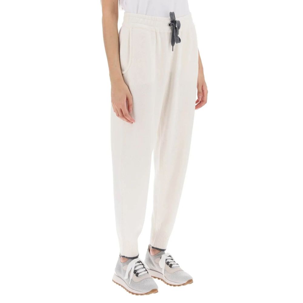 White Cashmere Casual Pants