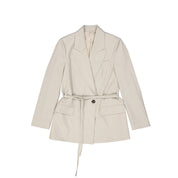 Beige Elastane Coat