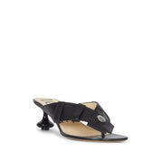 Black Lamb Leather Sandals