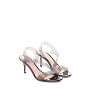 Black Rubber Stiletto Heel Sandals