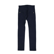 Blue Cotton Casual Pants
