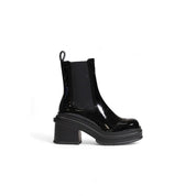 Black Polyester Ankle Boots