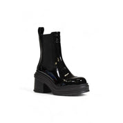 Black Polyester Ankle Boots