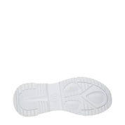 White Fabric Chunky Sneakers