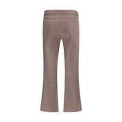 Beige Cotton Casual Pants