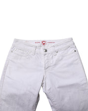 White Low Waist Bootcut Denim Jeans