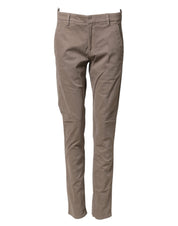 Cotton Stretch Straight Chino Trouser Brown