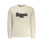 Beige Cotton Men Sweatshirt