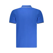 Blue Cotton Men Polo Shirt