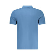 Blue Cotton Men Polo Shirt