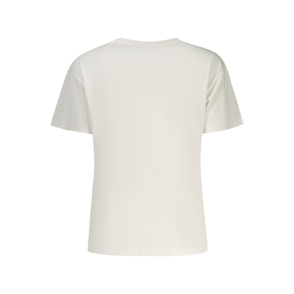 White Cotton Women T-Shirt