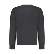 Black Cotton Men Sweatshirt