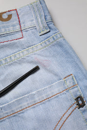 Light Blue Cotton Stretch Straight Denim Trouser Jeans