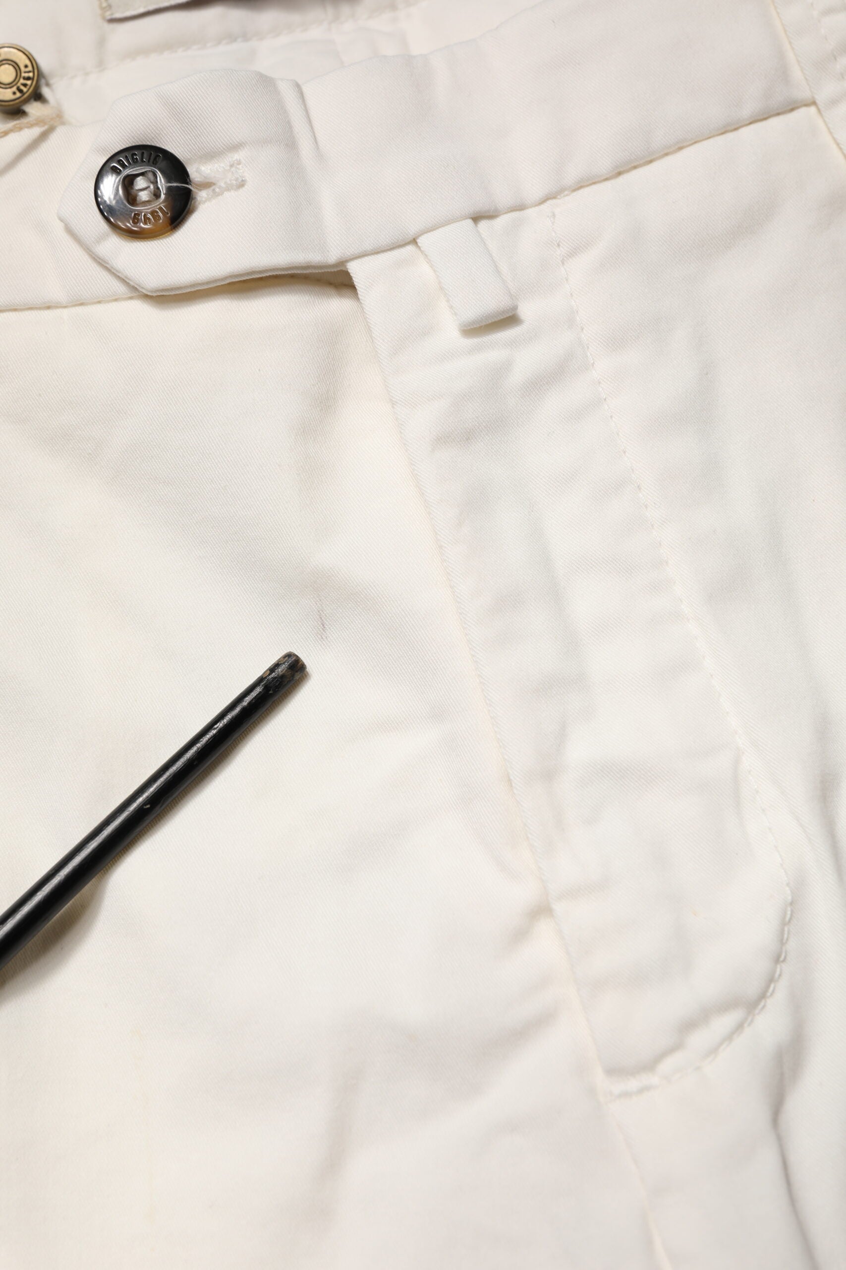 White Cotton Straight Fit Chino Trouser Pants