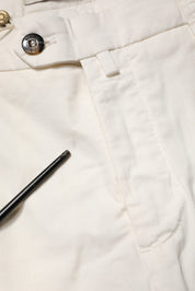 White Cotton Straight Fit Chino Trouser Pants