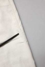 White Cotton Straight Denim Mid Waist Trouser Jeans