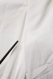 White Cotton High Waist Wide Leg Straight Bermuda Shorts