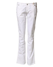 White Low Waist Bootcut Flared Denim Trouser Jeans