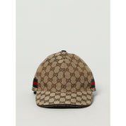 Beige Cotton And Leather Cap (Baseball Hat)