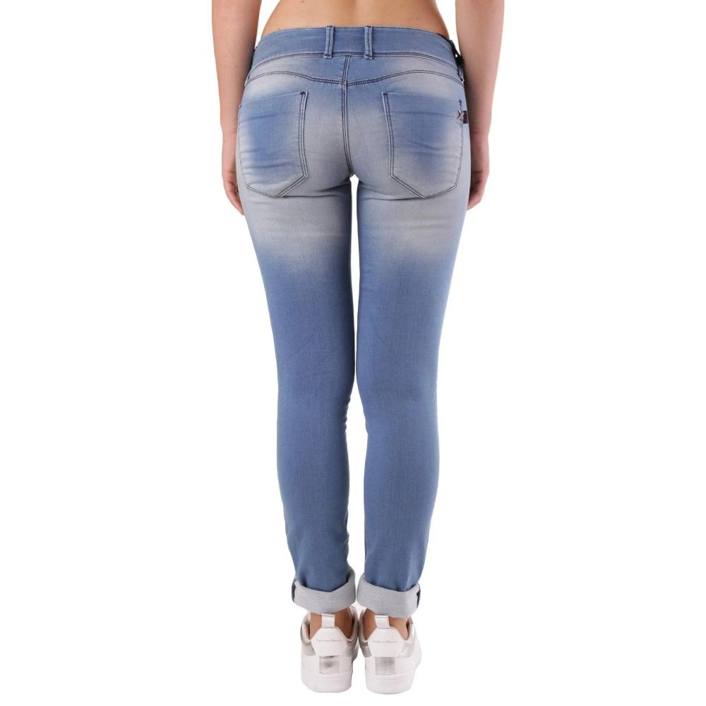 Blue Cotton Skinny Jeans