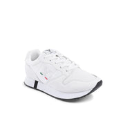 White Artificial Leather Athletic Sneakers