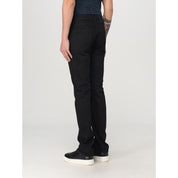 Black Cotton Straight-Leg Jeans