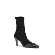 Black Calf Leather Bos Taurus Ankle Boots