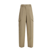 Beige Cotton Cargo Pants