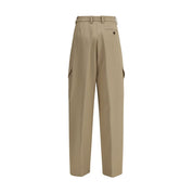 Beige Cotton Cargo Pants