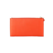 Orange Leather Clutch Bag