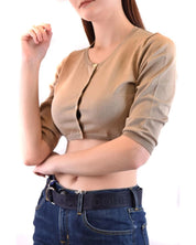 Brown Cotton Cardigan