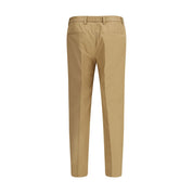Beige Cotton Casual Pants
