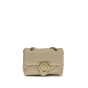 Beige Calf Leather Bos Taurus Shoulder Bag