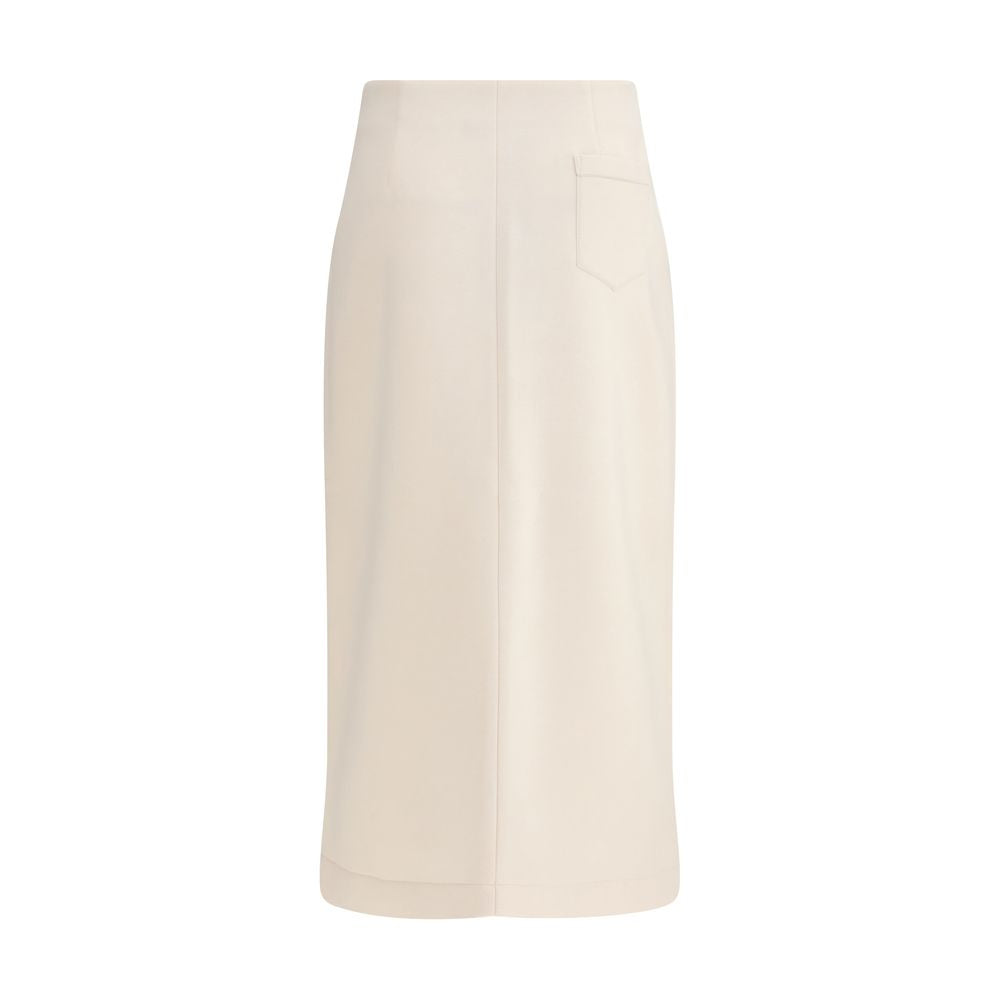 Beige Modal Midi Skirt
