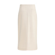 Beige Modal Midi Skirt