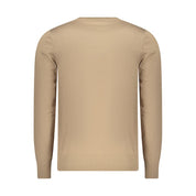 Beige Viscose Men Sweater