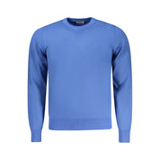 Blue Viscose Men Sweater