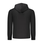 Black Cotton Men's Hooded Sweatshirt