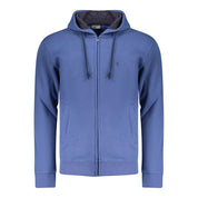 Blue Cotton Men's Hoodie Sweatshirt