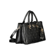 Black Polyurethane Women Handbag